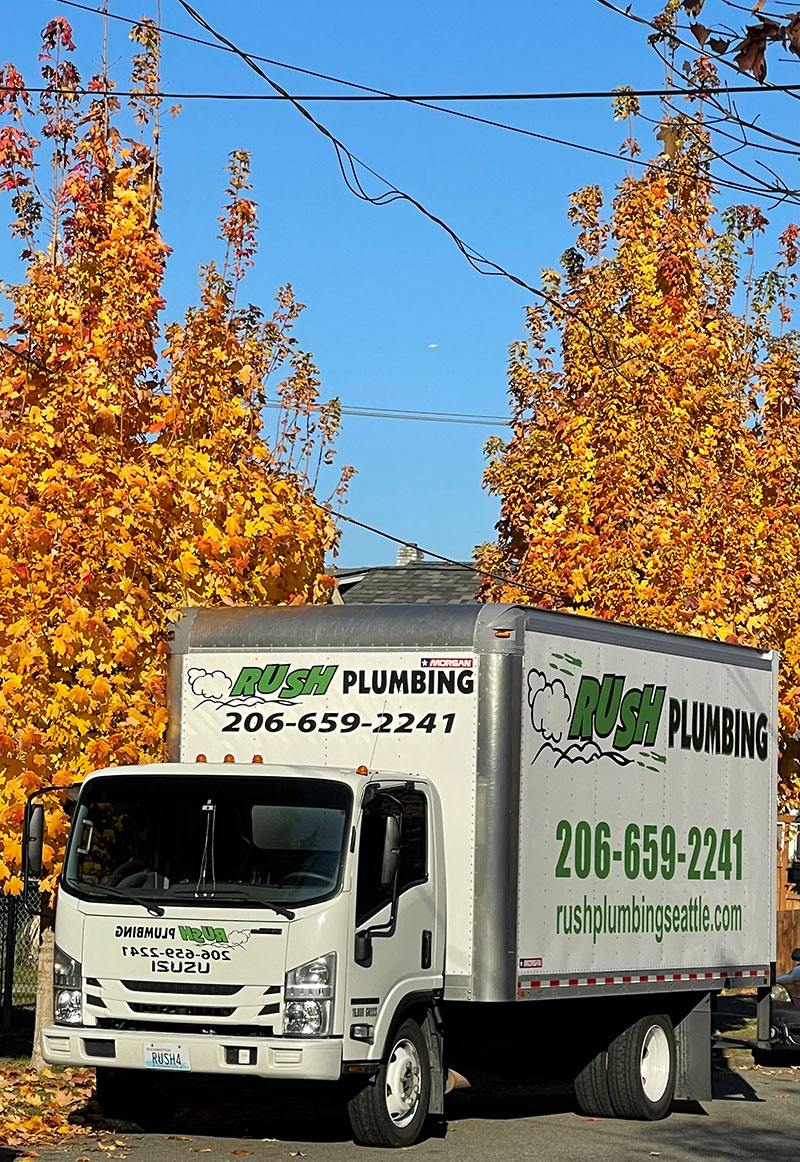 Rush Plumbing Truck on it's way to Algona for Plumbing Services